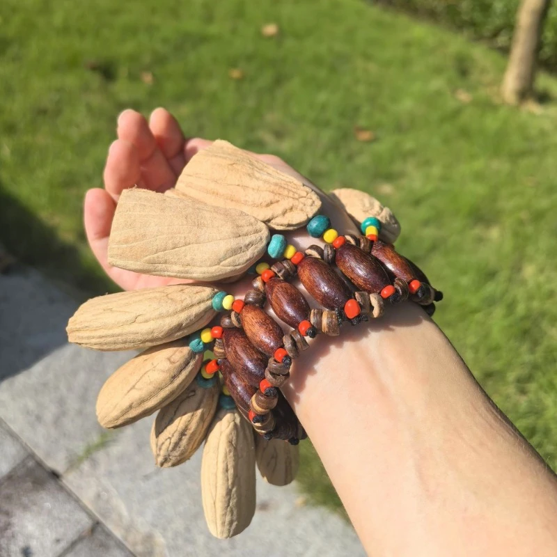 Handmade Nuts Shell Hand Bell Meditation Sound Healing Bracelet Hand Bells African Drums Accompaniment Percussion Instrument