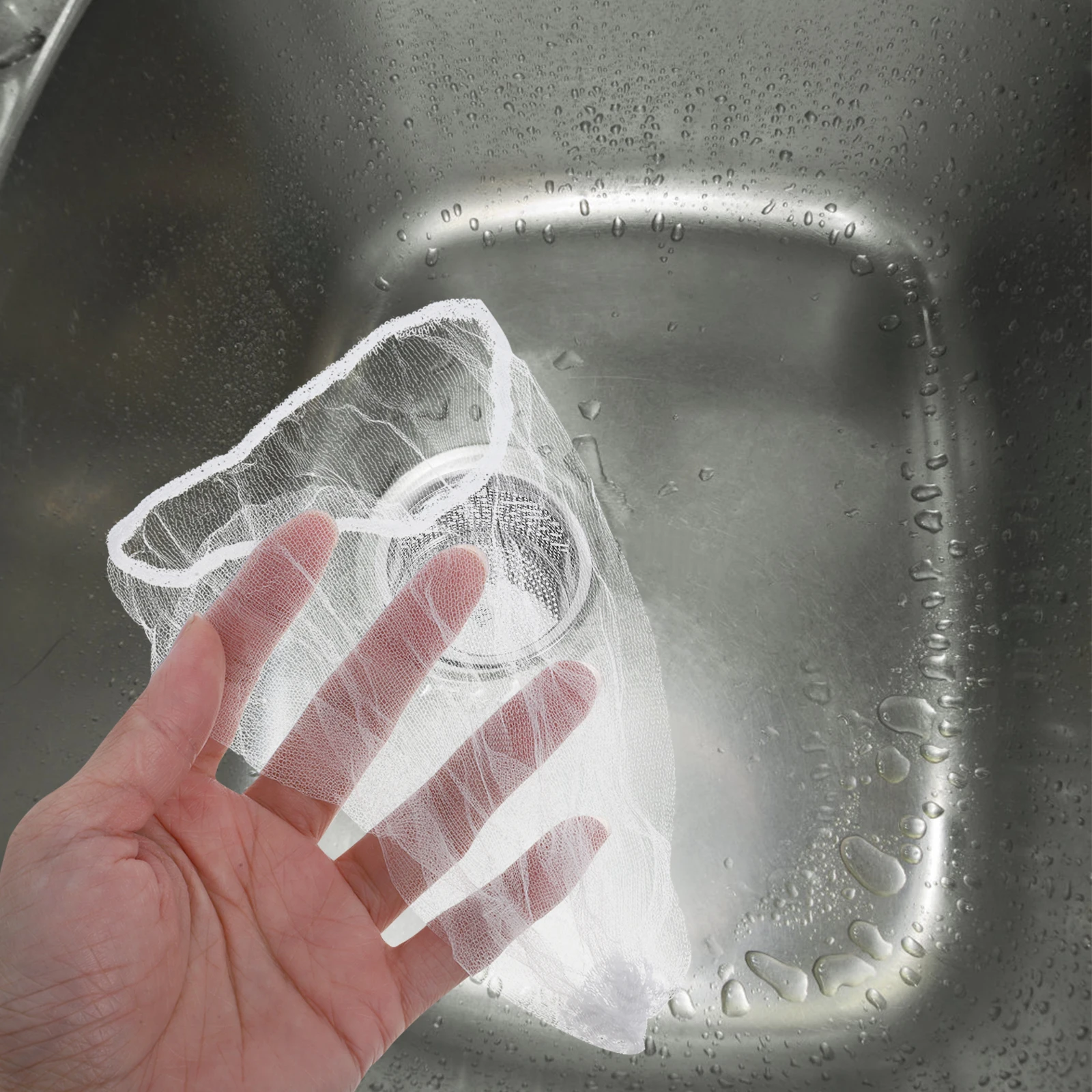 

50 Pcs Filter Bag Kitchen Sink Strainer Drain Food Catcher Draining Net Anti Blocking Fine Mesh Bag Safe Material Long Lasting