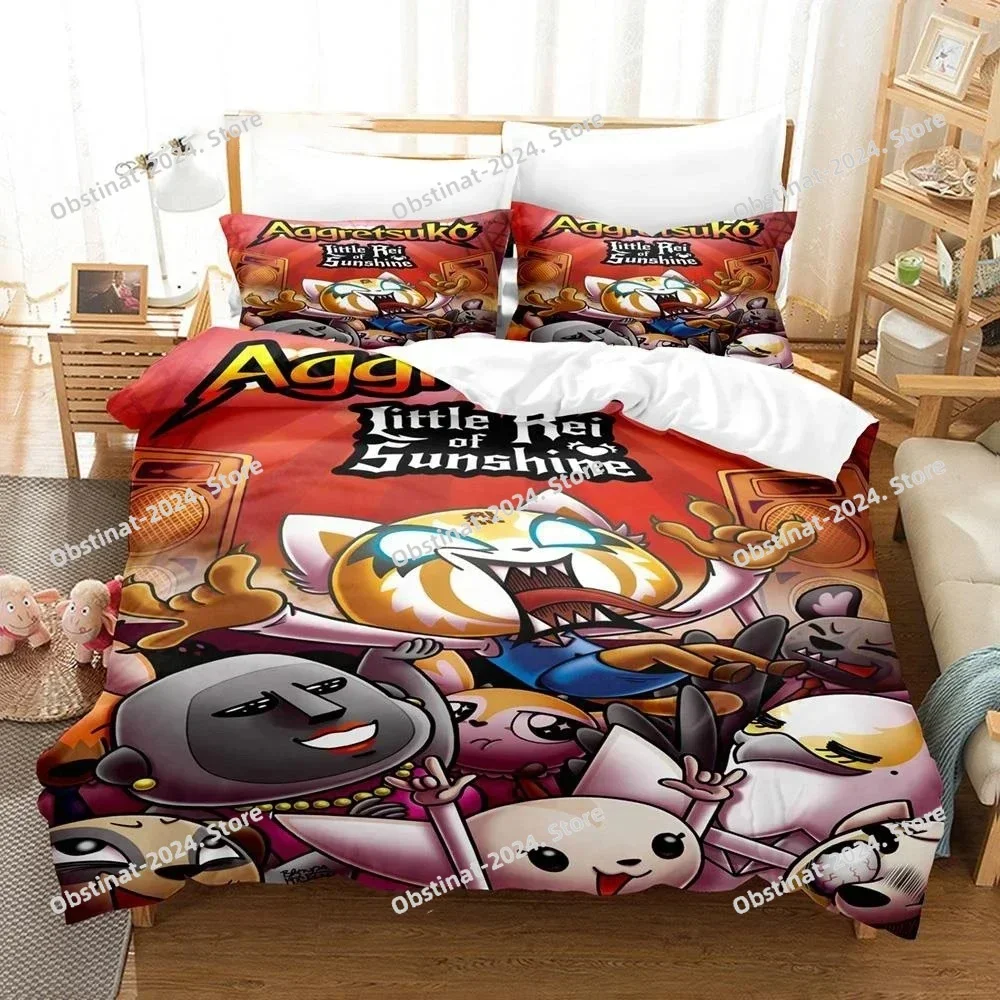 Cartoon Aggretsuko Bedding Set Duvet Cover Bedroom Comforter Covers Single Twin King ​Size Quilt Cover Home Textile