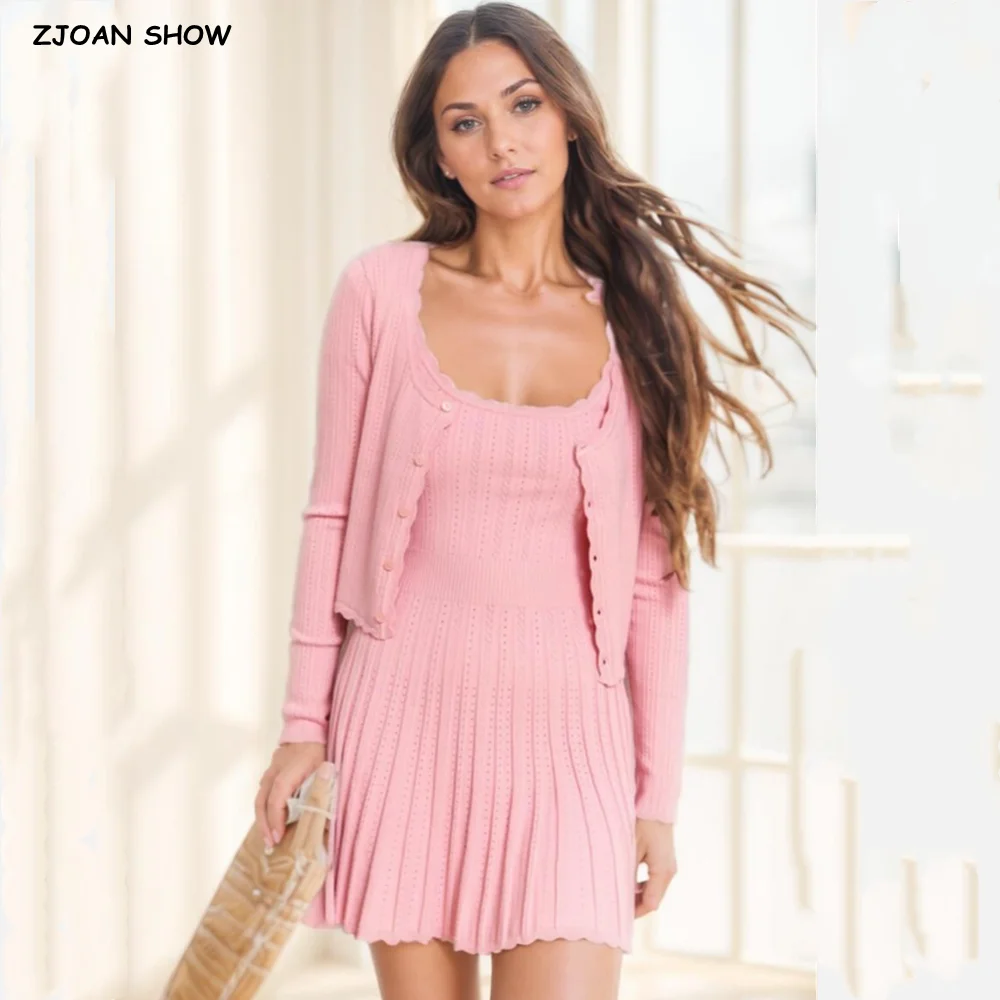 

Новый весенне-осенний вязаный кардиган на пуговицах с круглым вырезом, милый женский укороченный свитер с длинными рукавами и круглым вырезом, трикотаж