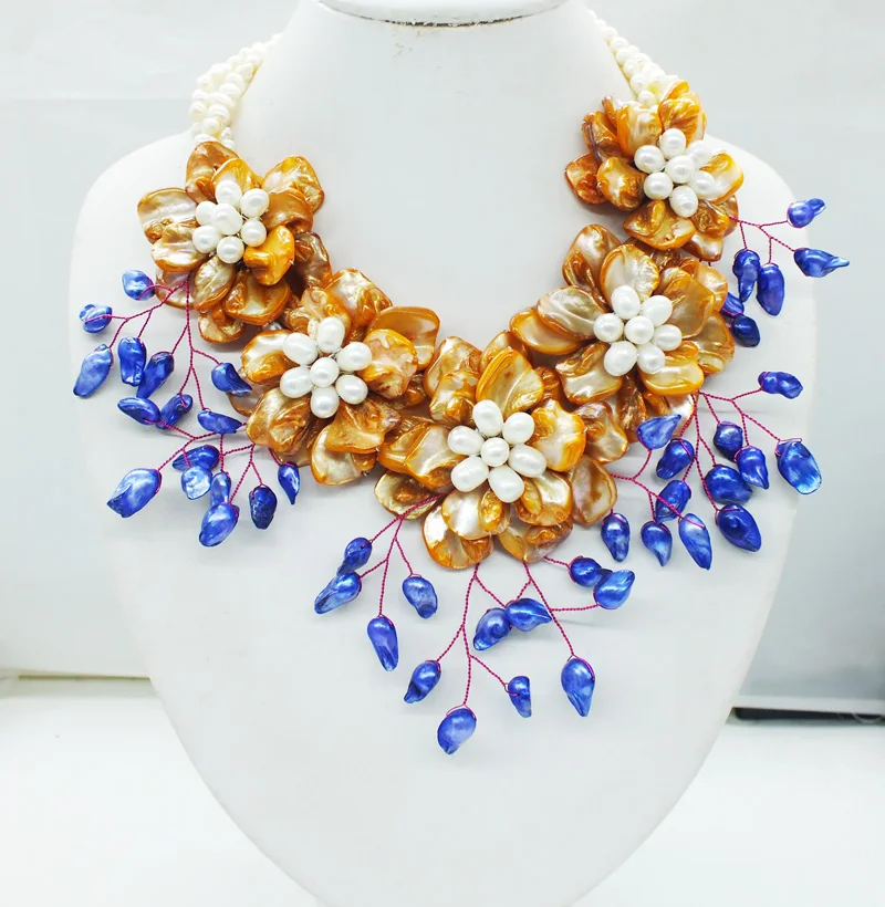 NO-267#  Like, you buy it  ! ! Last necklace  shell.pearl  flower necklace 20