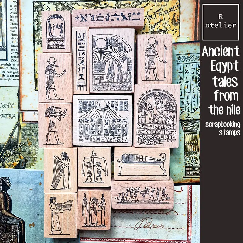 carimbos-para-scrapbooking-egito-antigo-decoracao-de-diario-artesanato-diy-vintage-scrapbook-carimbos-de-madeira