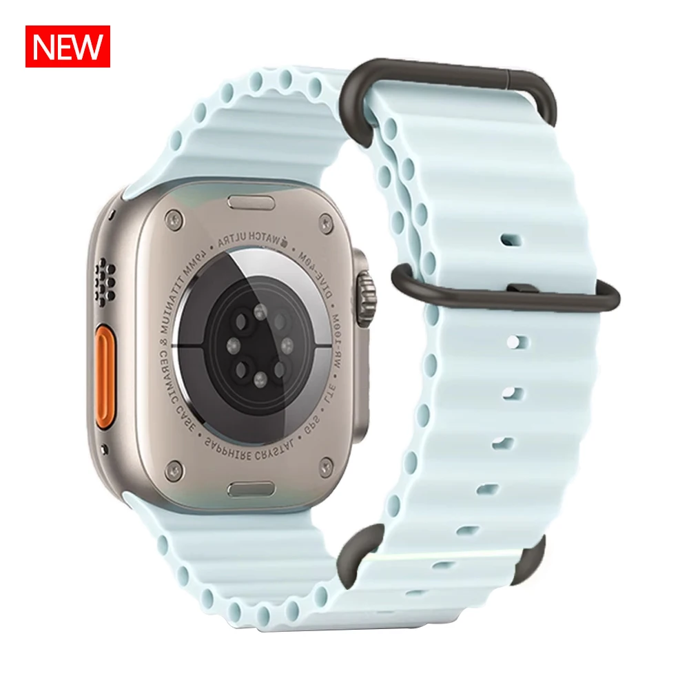 

Ocean Band для Apple Watch ultra 2 Band 49 мм 45 мм 40 мм 44 мм 46 мм 41 38 Силиконовый браслет Correa iWatch Series 7 6 se 8 9 10 Ремешок