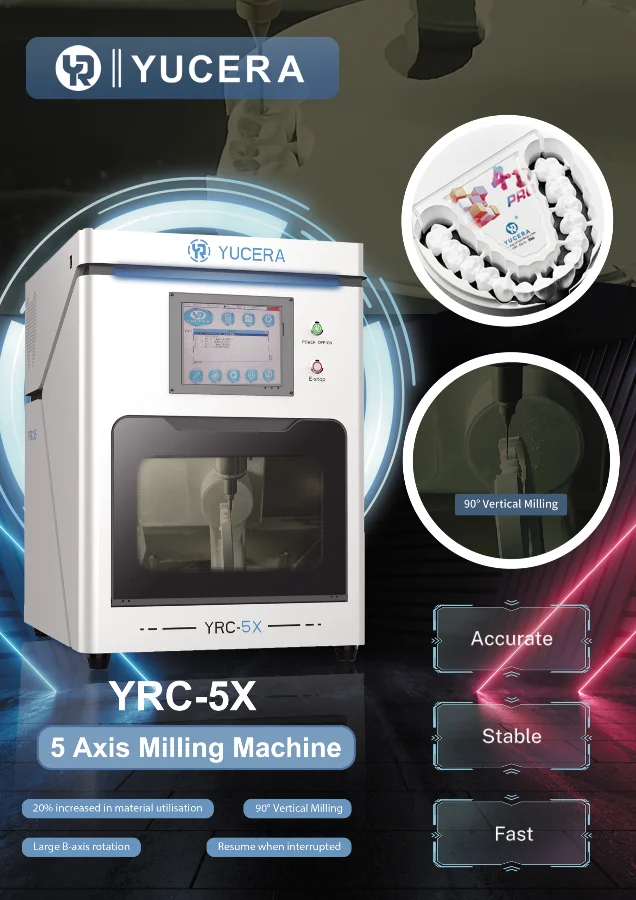 Yucera Hot Selling  5 Axis Cad Cam Zirconia Milling Machine For  Lab With New Style From China Factory Teeth