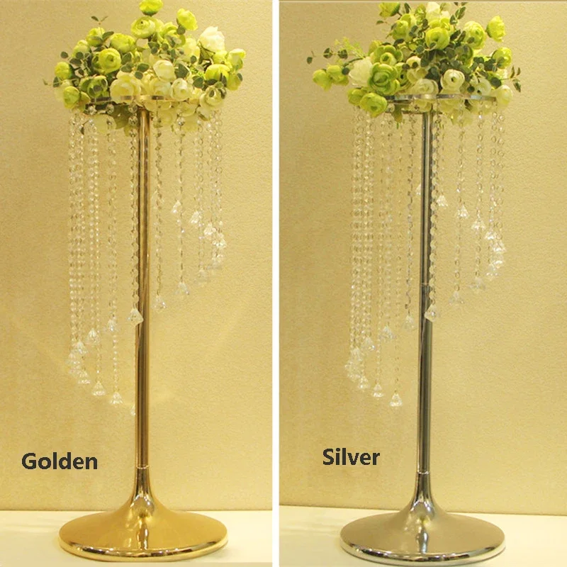 Crystal Wedding Table Centerpiece Stand Wedding Party Christmas Event Decoration Walkway Road Lead Flower Vase Stand Shelf