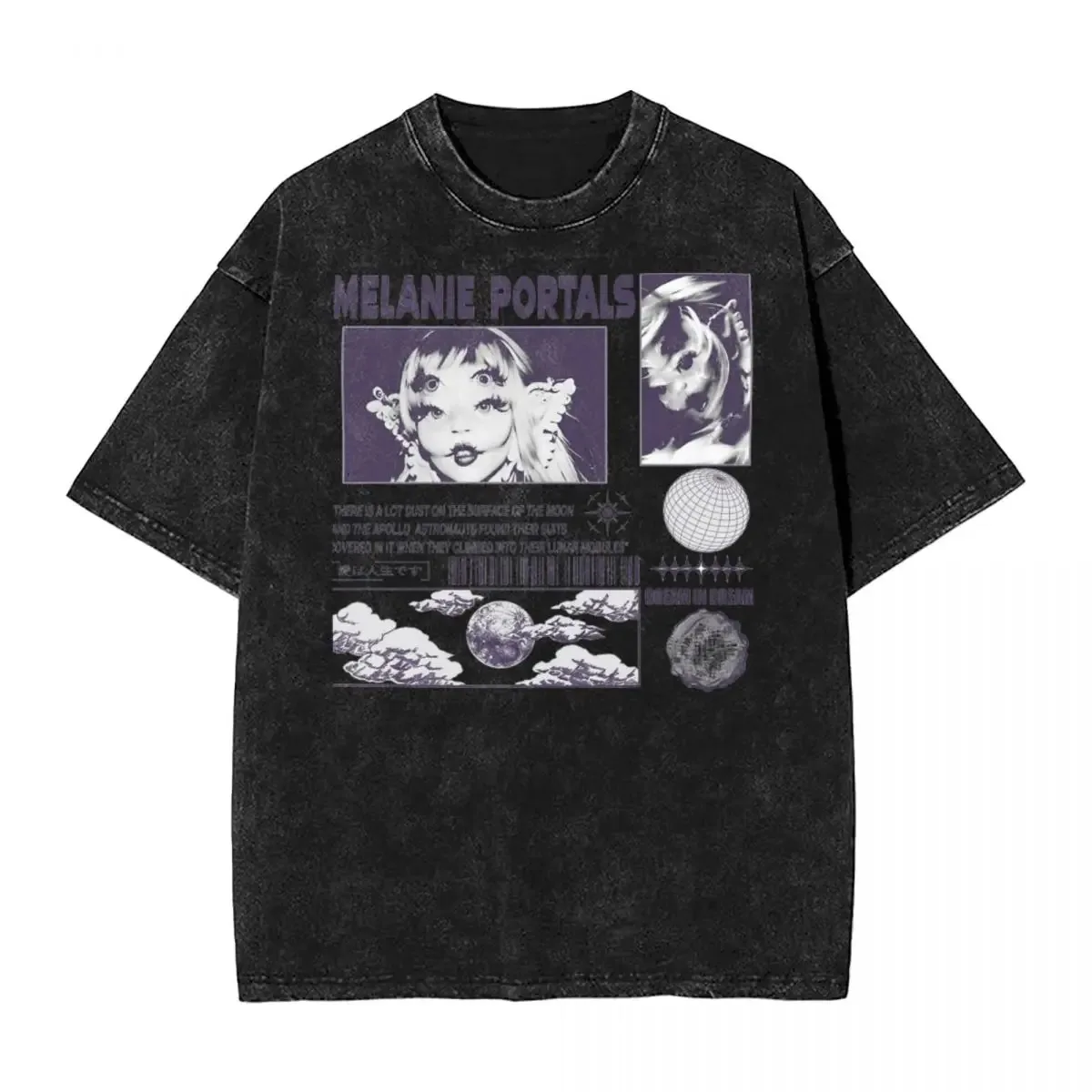 Melanie Martinez Portals T Shirts Hip Hop Washed Cotton Street T-Shirts Retro for Men Women Tops Streetwear Graphic Tee Shirt