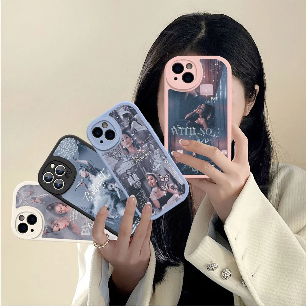 Singer Pop Star A-Ariana G-grande Phone Case Hard Leather For IPhone 16 15 14 13 12 Mini 11 14 Pro Max Xs X Xr 7 8 Plus Fundas