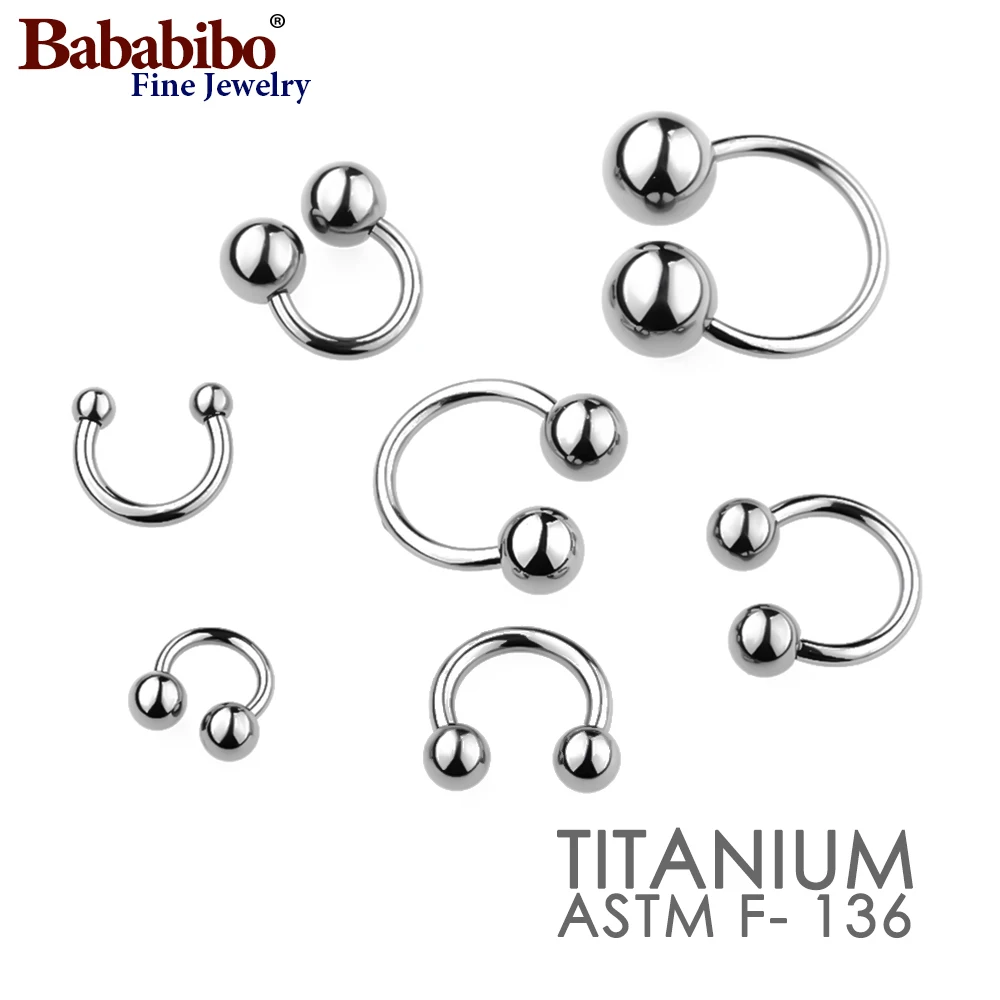 6~16mm DIY 16G 14G CBR Circular Horseshoe Barbell Titaniumfor Lip Eyebrow Tongue Nipple Helix Tragus Cartilage Septum Piercing