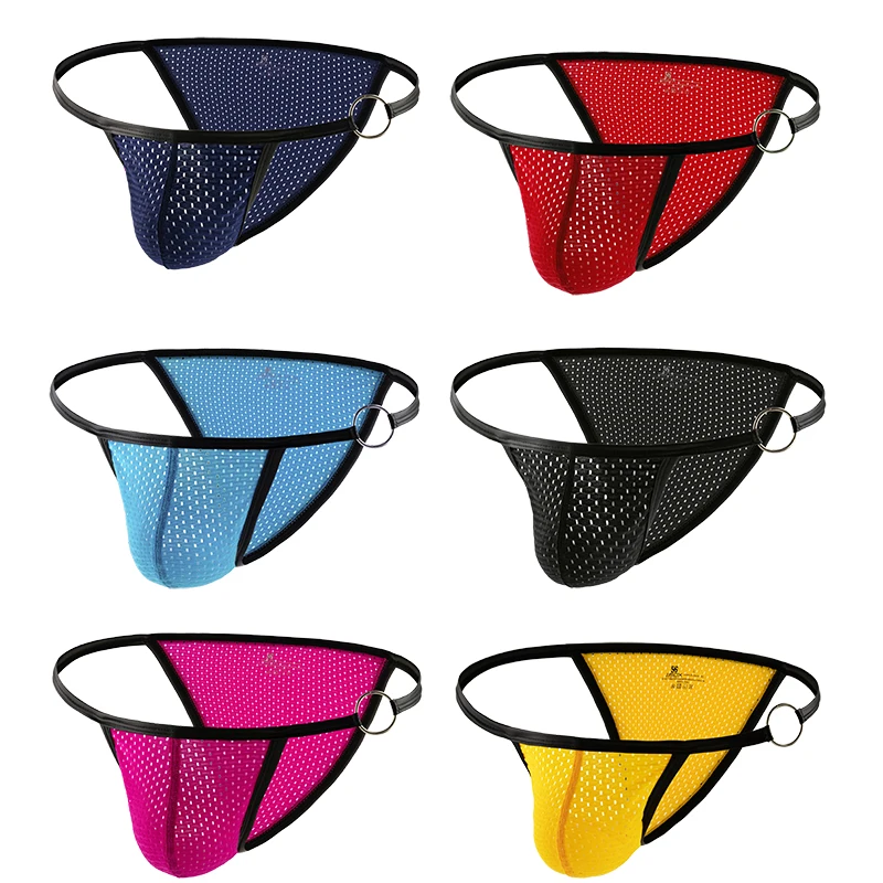 

Мужские дышащие сетчатые мини-трусы с цветным тонким поясом, с анатомическим мешочком, высокие трусы-шорты