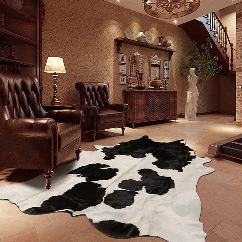 Irregular household living room real cowhide splicing carpet floor mat
