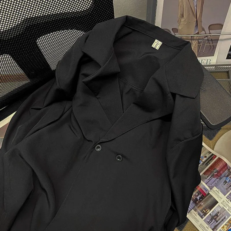 

S-3XL Spring Shirts Women Basic Solid Loose Leisure Popular Notched Unisex Designed Chic Inside Long-sleeve Office Lady Tops New