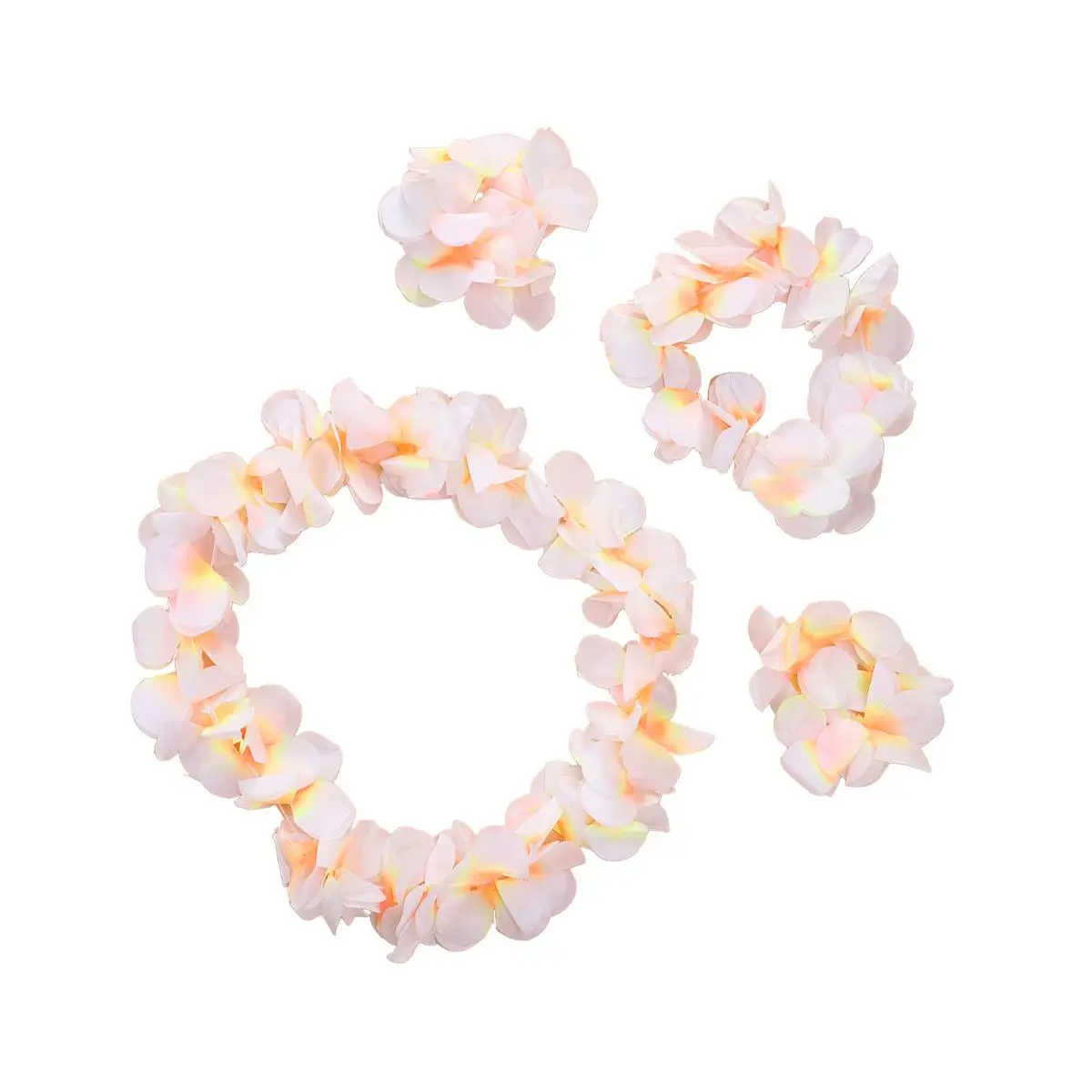 

4 Pcs Floral Wreath Set White s Headb s Lightweight H made Flowers Women Luau Decorations Travel Photography Accessories