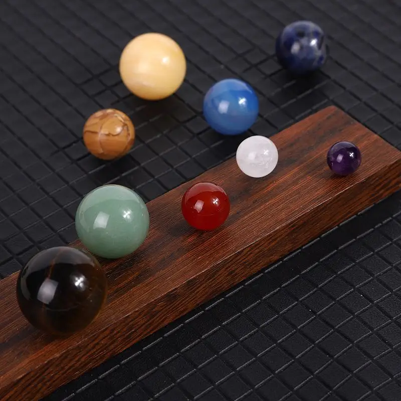 شقرا شفاء كريستال المجال الكرة ، 9 كواكب النظام الشمسي مكتب ديكور ، الأحجار الكريمة المجال غالاكسي الكون نموذج مكتب مكتب منزلي #5