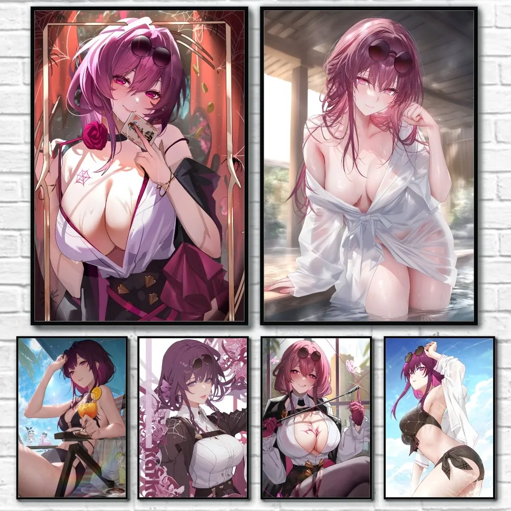 

Kafka Honkai Star Rail Sexy Girl Poster Sticky Wall Art Printing Waterproof Home Living Bed Room Bar Aesthetic Decor