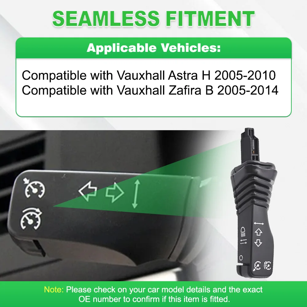 

For Vauxhall Astra H 2005‑2010 Zafira B 2005‑2014 Indicator Stalk Switch Cruise Control Handle 24445282 13129642 1241231