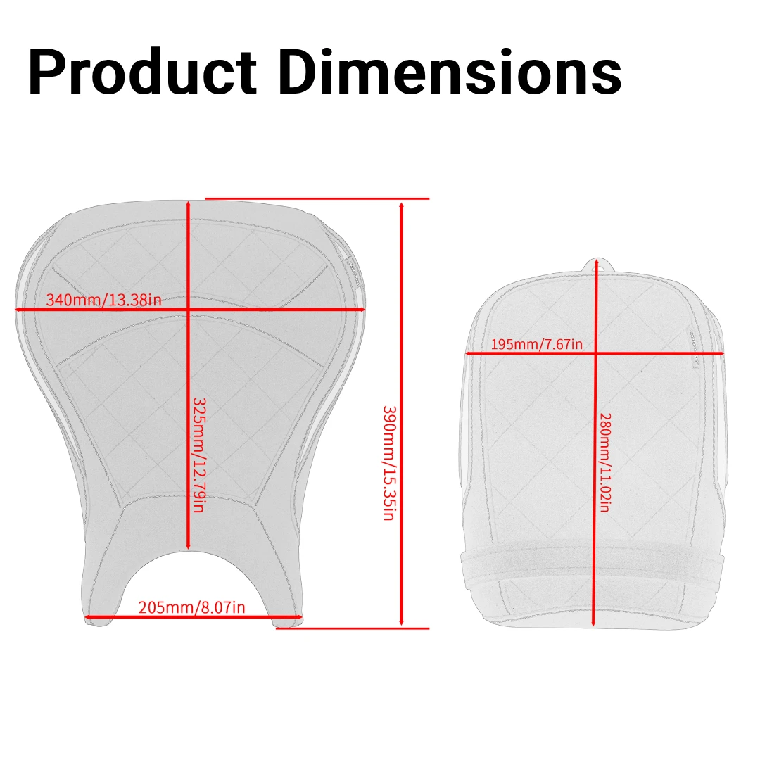 WOLFLINE Driver Passenger Seat for Kawasaki Eliminator 500 2024 2025 2026 Lowering 20mm Front & Rear Double Seat Cushion Comfort