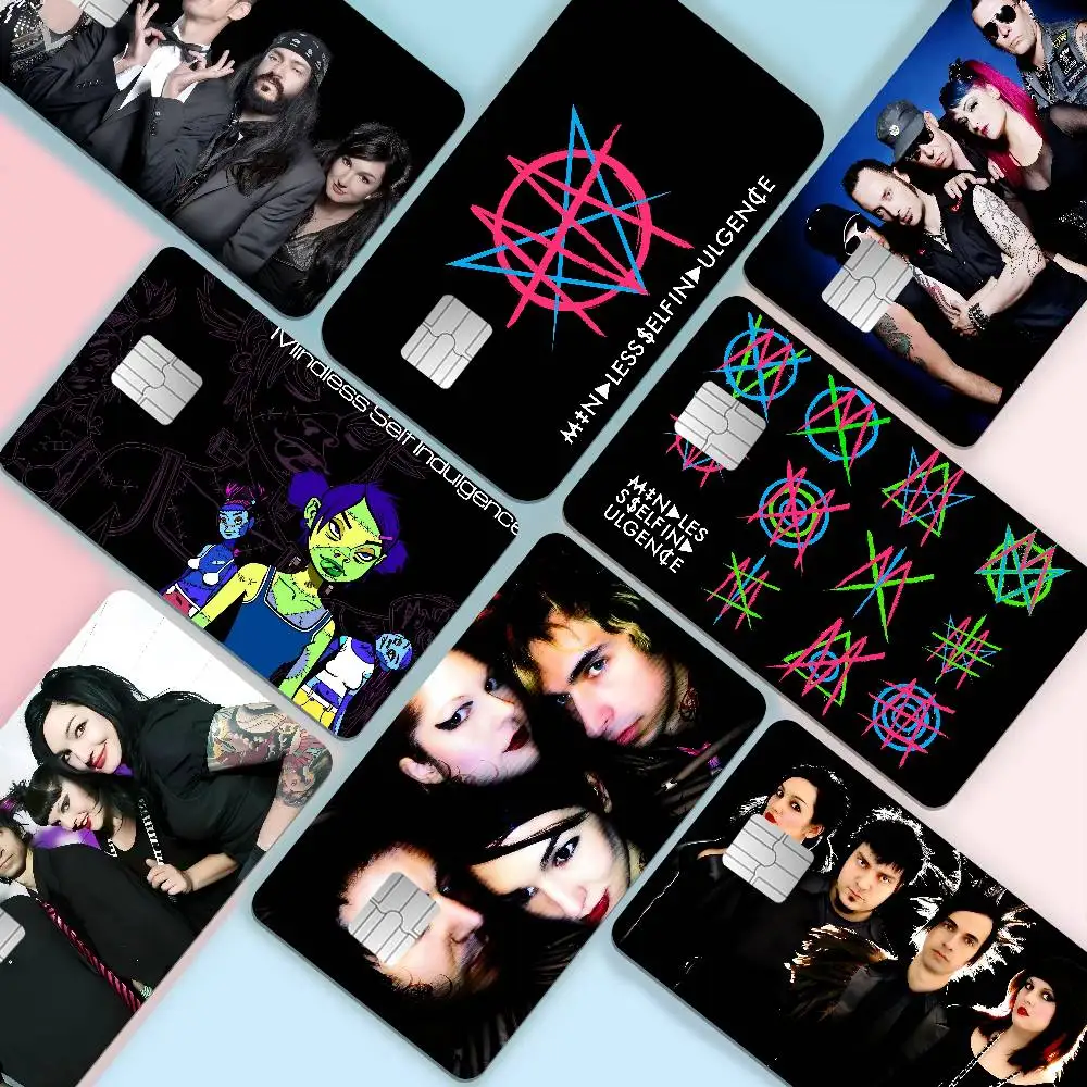 M-Mindless S-Self I-Indulgence Diy Credit Debit Card Sticker Party Sticker Decoration Waterproof Small Chip Card Skin Sticker