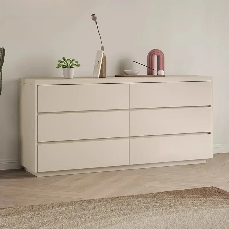 Simple modern chest living room bedside six chest cabinet thin 1.4 meters bedroom chest milk gray storage drawer storage