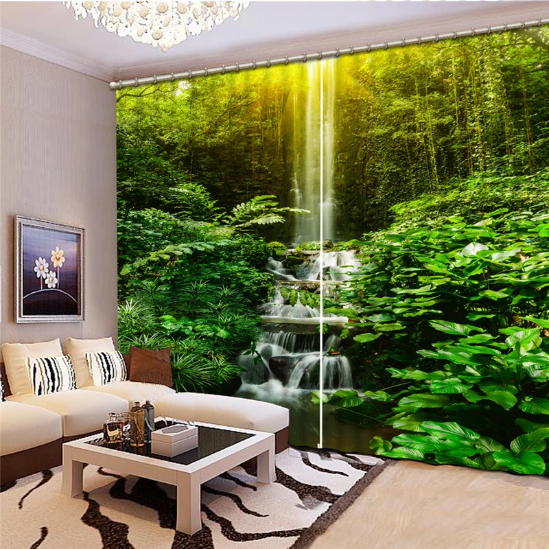 Luxury waterfall Window Curtain 3d curtains Blinds For Living Room Kids Bedroom Bathroom Kicthen Door Home Decor