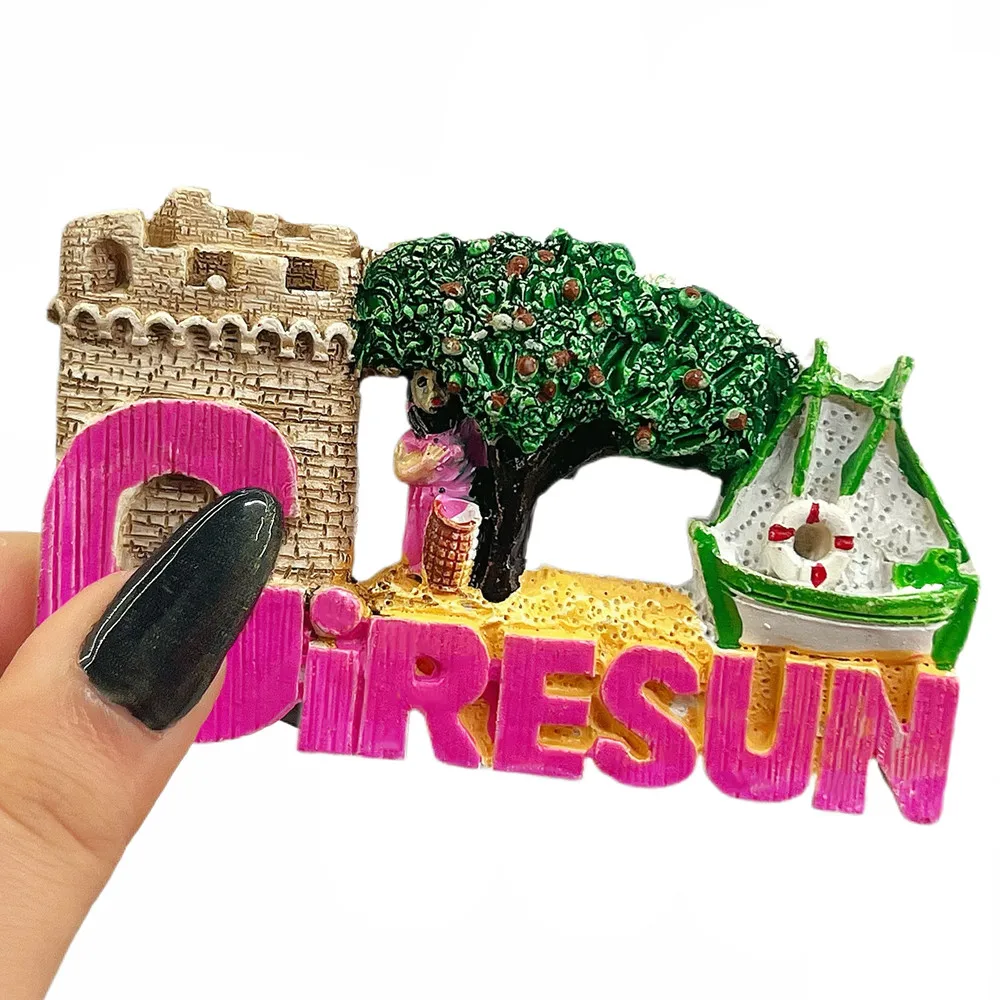 Turkey Giresun Alanya Didim Landmark 3D Fridge Magnet Bundle, Coastal Historical Souvenir, Resin Collectible Gift Set