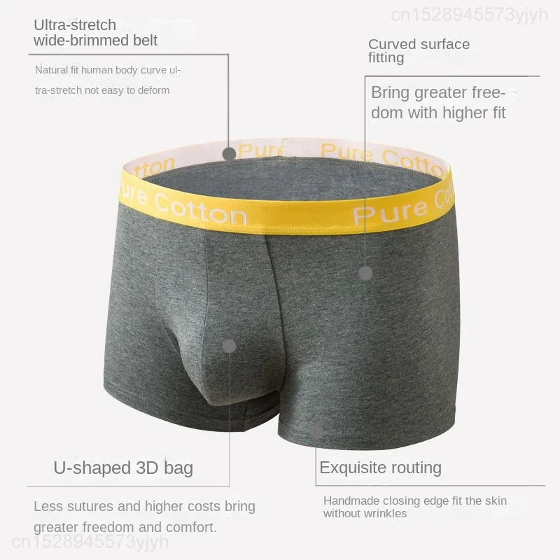 Youpin 3Pcs Man Cotton Underwear Sexy Boxers for Men's Panties Fashion Boxer Shorts Antibacterial Underpants Male Panties  L-3XL