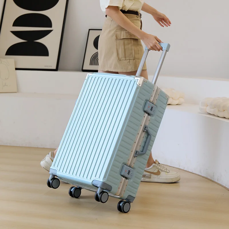 

20/24/26 Inch Suitcase on Wheels Student ABS+PC Multifunctional ABS+PC Luggage Combination Lock Trolley Luggage Bag