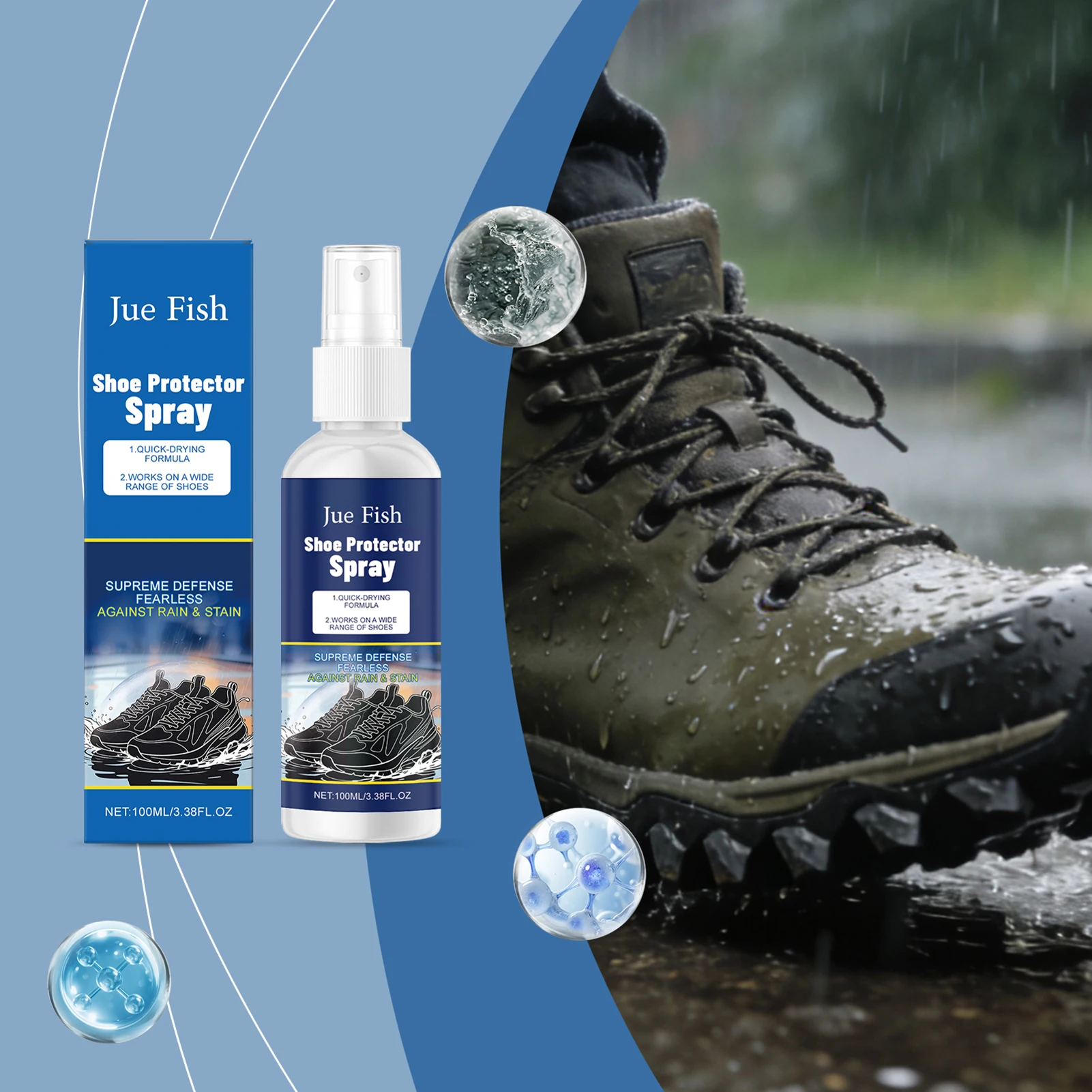 Sneaker Protector Spray Waterproof Long Lasting Water Stain Repellent For Suedes Leather Shoes