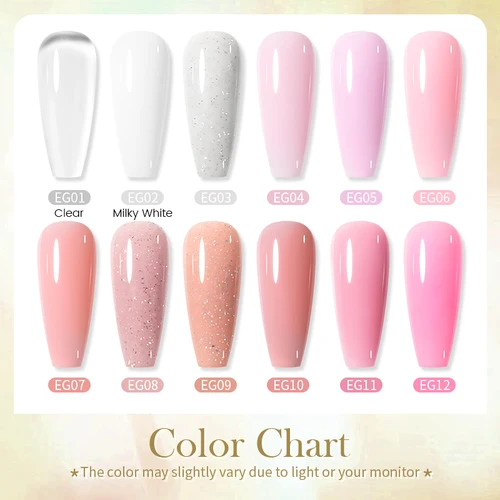 Imagen 2 del producto BORN PRETTY 30ml Gel UV duro extensión de gelatina Gel de uñas para puntas de uñas extendidas Gel de construcción UV de fibra de Color