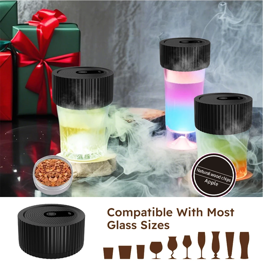 Kit elétrico para fumar uísque, kit recarregável para fumar bebidas, infusor para coquetel, kit para homens, pai, marido