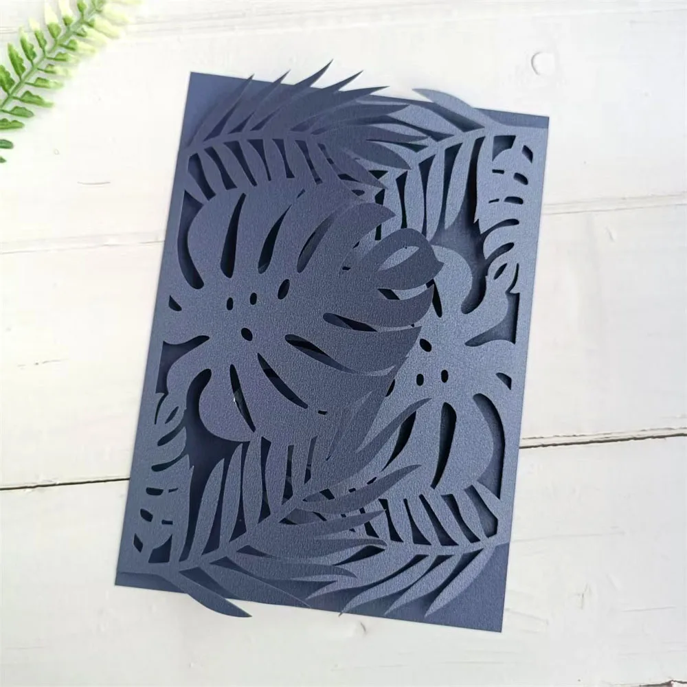 Custom Invitation Palm Laser Cut Card For Wedding Graduation Birthday Engagement 50 Sets