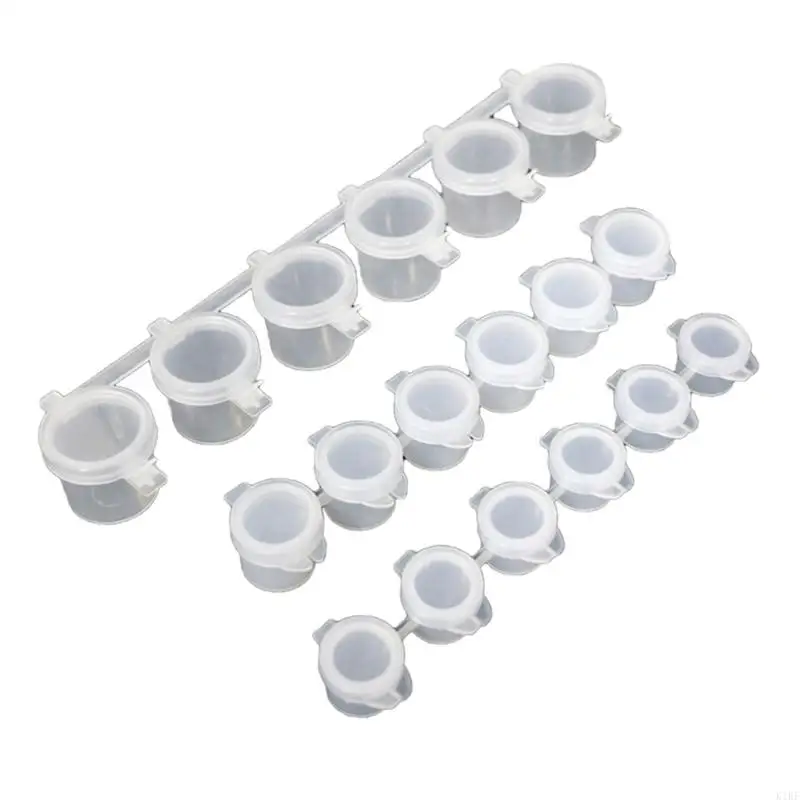 Pack of 8 Empty with Lids Small Paint Strips Small Paint Storage Pots Small Clear for Student K1KF