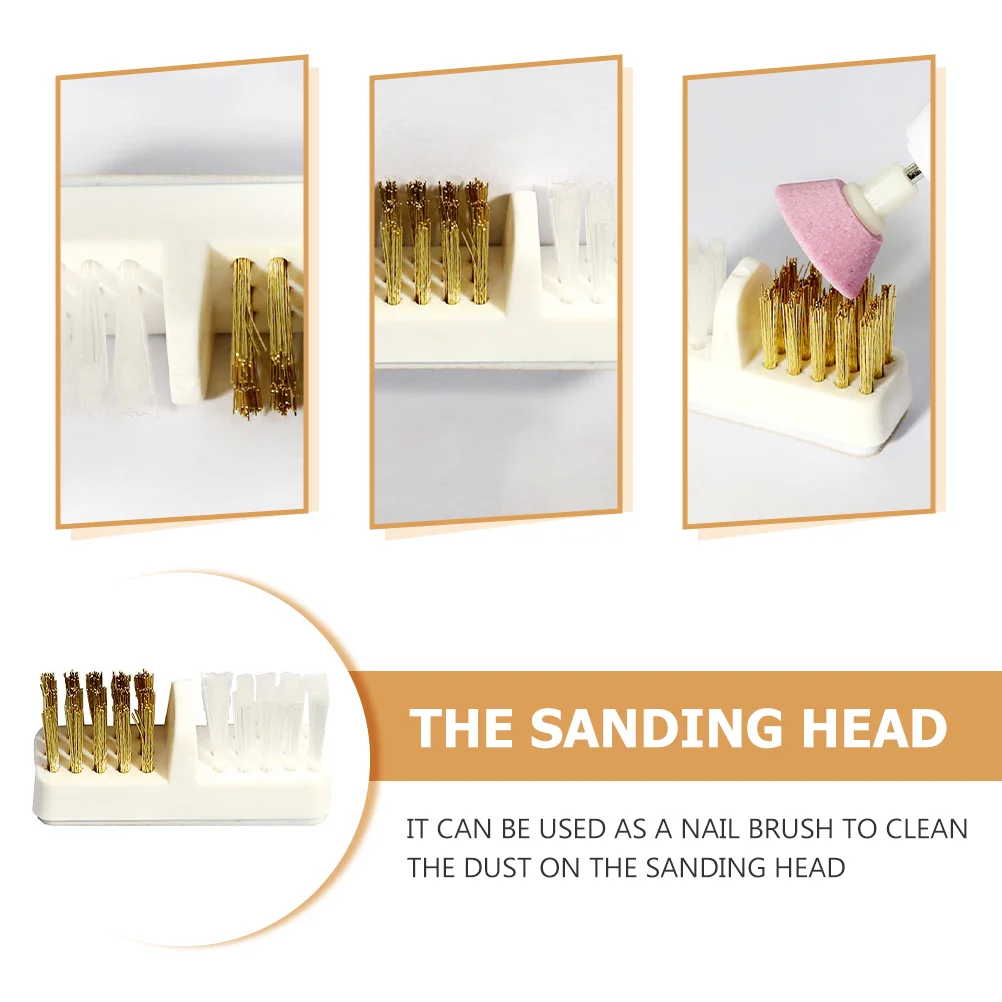 

Copper Wire Cleaning Brush for Nail Drill Bits Polisher Tool Versatile Cleaner Plastic Handle Strong Bristles Manicure