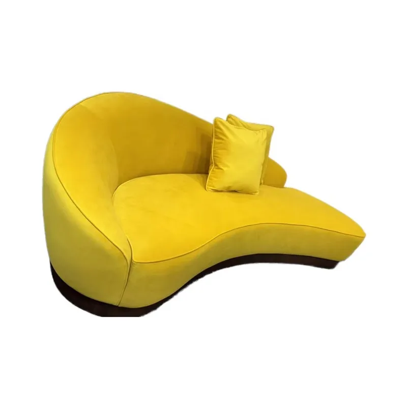 Velvet fabric sofa, modern three-seat modular curved combination sofa