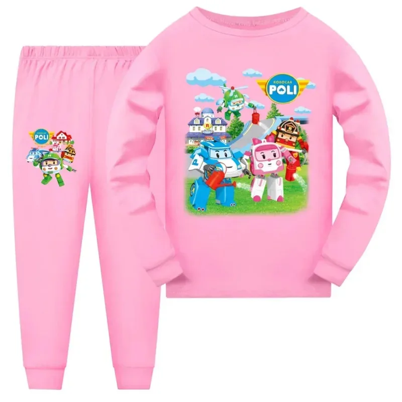 

zz04zz12Новая детская одежда Robocared Poling для мальчиков, топы и штаны, комплект из 2 предметов, одежда для сна с героями мультфильмов, детские пижамы для девочек, детская пижама для малышей