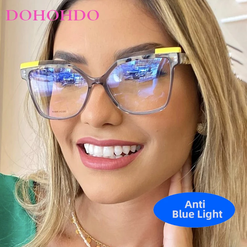 

New Fashion Vintage Luxury Brand Design TR90 Blue Light Square Optical Glasses For Men Women Computer Classic Glasses For Gaming