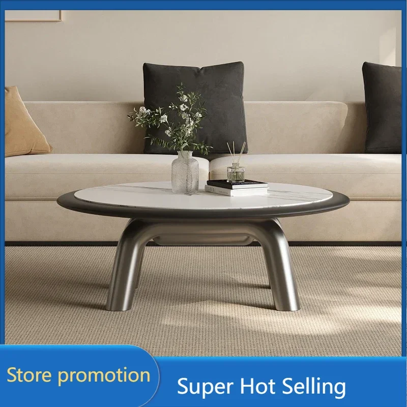

G53 Журнальный столик из нержавеющей стали, круглый, для дома, гостиной, каменная тарелка, высококачественное хранилище в итальянском стиле
