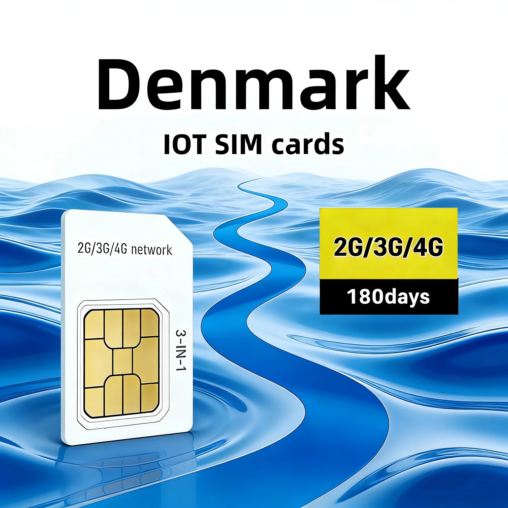 4G 360MB Data SIM Card Denmark For Elderly/Children Trackers, Pet Locators & Positioning Systems (CJ730/MV810G/TK905B)