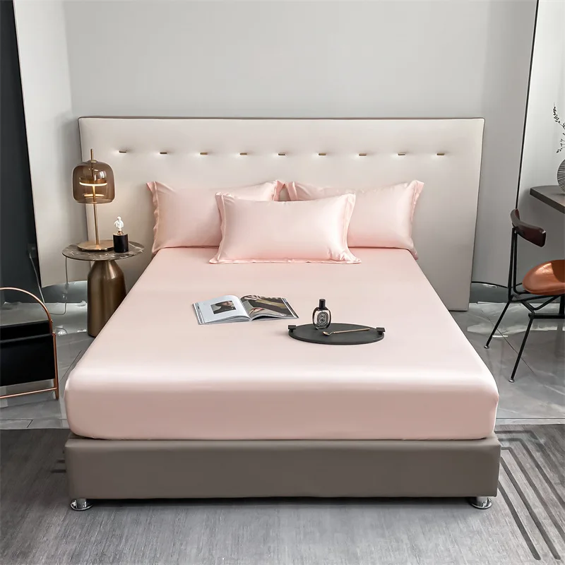 

100s Tencel mattress three-piece cool Lyocell Tencel mattress solid color non-slip breathable sleeping naked summer bedspread