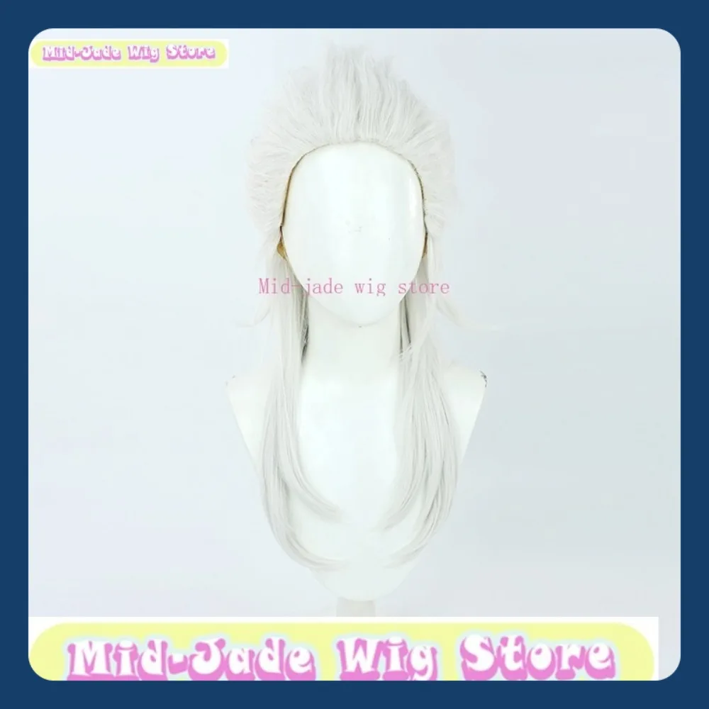 Mid-jade 가발 가게 Genshin Pierro Fatui Harbinger 코스프레 가발 코스프레 파티 의상 머리 장식 할로윈 가발