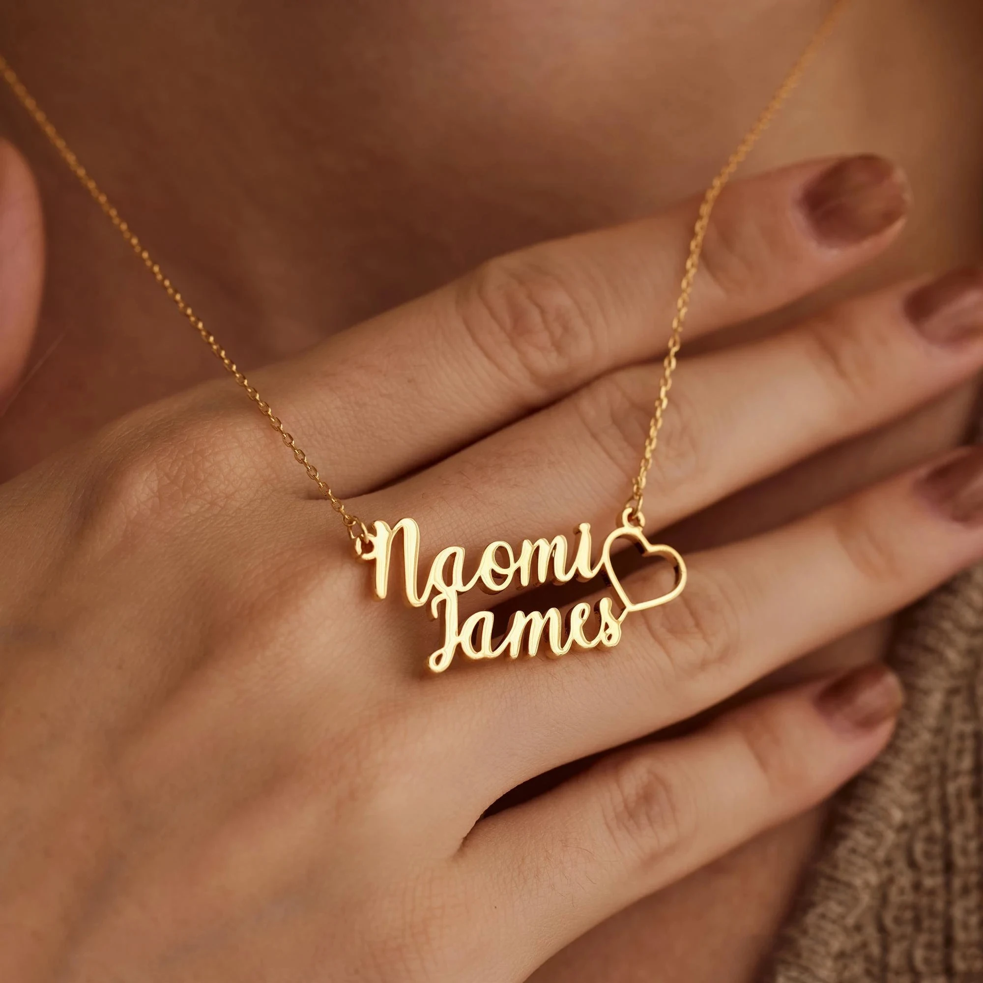 Custom Double Name Necklace Personalised Love Couple Names Choker Bespoke Heart Necklaces For Women Men Stainless Steel Jewelry