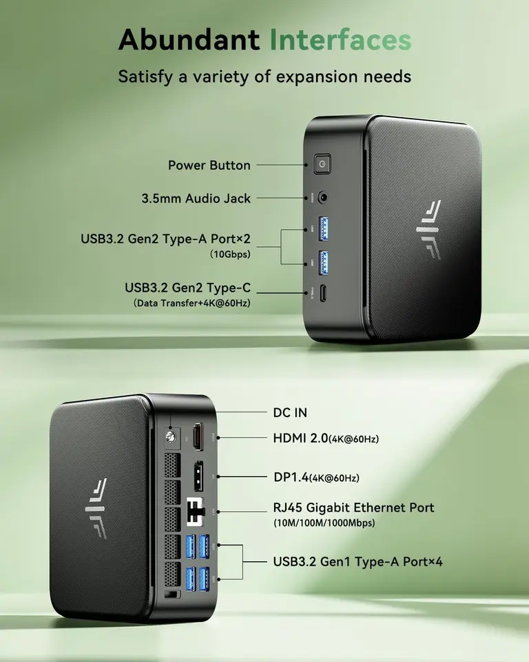 AMD Mini PC with Ryzen 5 7430U, 32GB RAM, 512GB SSD