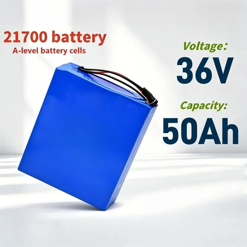 

High Power 1000W 36V 50Ah Rechargeable Battery Pack 10S8P, Large Capacity 50000mAh for Robotics DIY Power Wheels, With Charger