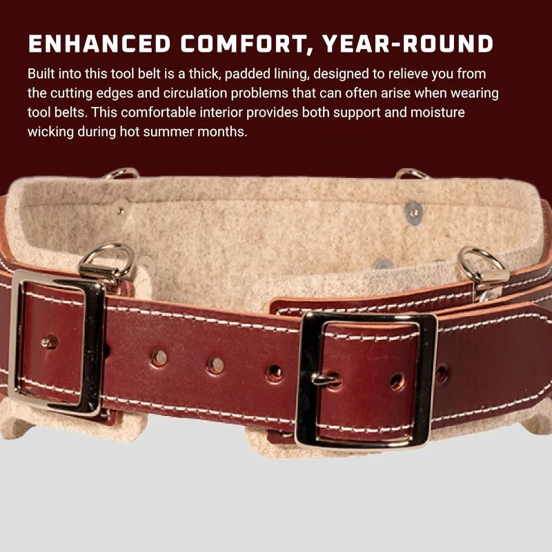 ระบบเข็มขัดหนัง Stronghold Comfort - ขนาดใหญ่, OxyRed - เข็มขัดกว้าง 5” เพื่อการรองรับด้านหลังเพิ่มเติม - หัวเข็มขัดสําหรับงานหนัก & Be