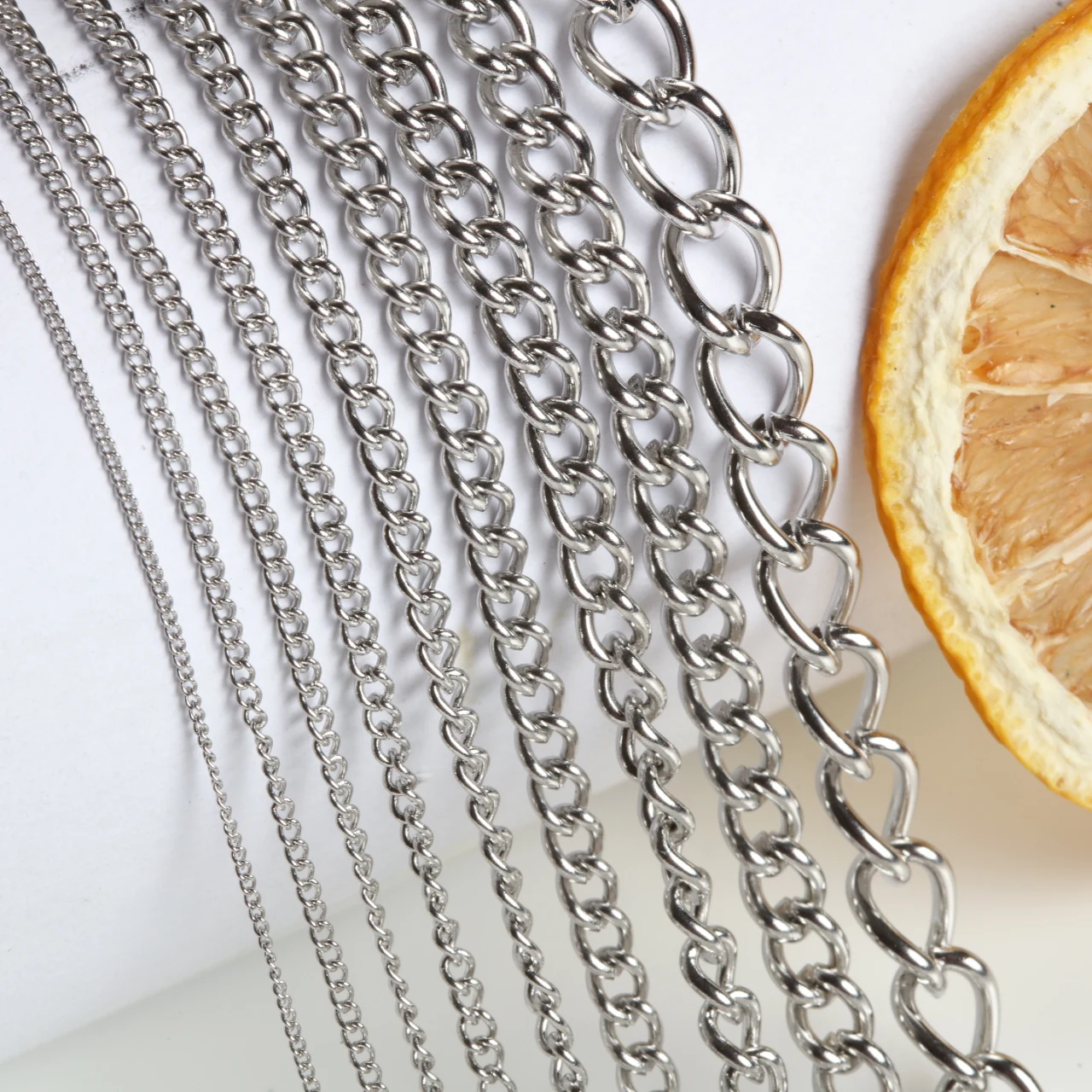 Chaînes en acier inoxydable de 3/4/5/6/8/10 mm, chaînes à maillons métalliques multi-tailles pour la fabrication de bijoux, bracelets, colliers, accessoires DIY
