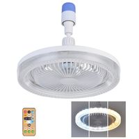 E27 Screw LED Fan Light Rotatable 2-in-1 Ceiling Fan Lamp 3 Light Mode Three-speed Mode LED Light Ceiling Fan Bedroom