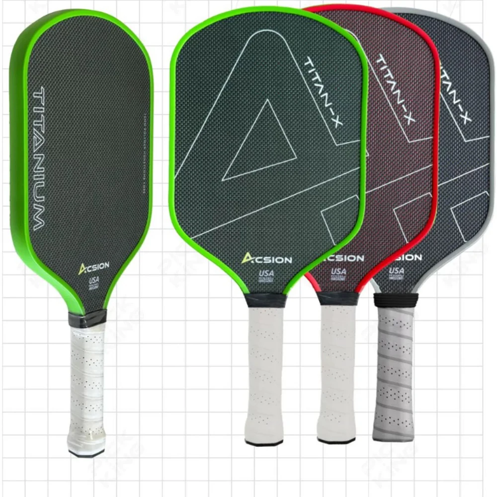 ACSION Titanium Pickleball Paddles T700 Carbon Fiber Thermoformed paddle 16mm Core with Foam Injected Edges for Spin and Control