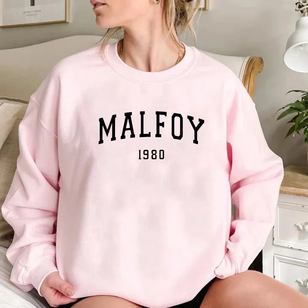 Malfoy 1980 Sweatshirt Dark Academia Crewneck College Sweatshirts Unisex Long Sleeve Pullovers Casual Tops