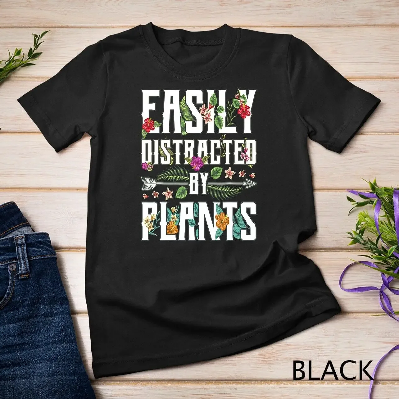 Easily Distracted By Plants Gardener Gardening Garden Flower Unisex T-shirt