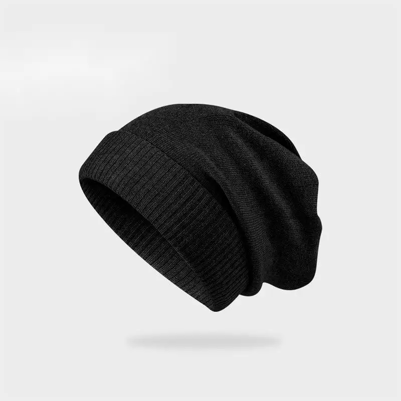 Double Thick Head Round Pile Hat Men's and Women's Winter Day Knitted knitted Yarn Hat Winterproof Warm Wrap Head Cold Hat