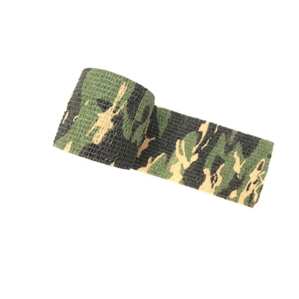 1 Roll Self-Adhesive Non-Woven Camouflage Hunting Stretch Camo Tape Bandages Outdoor Hiking Camping Props